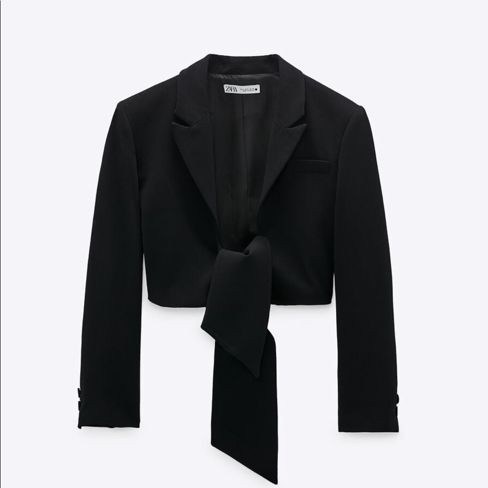 Zara Tied Cropped Blazer